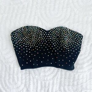 Urban Outfitters Rhinestone Bustier Crop Top